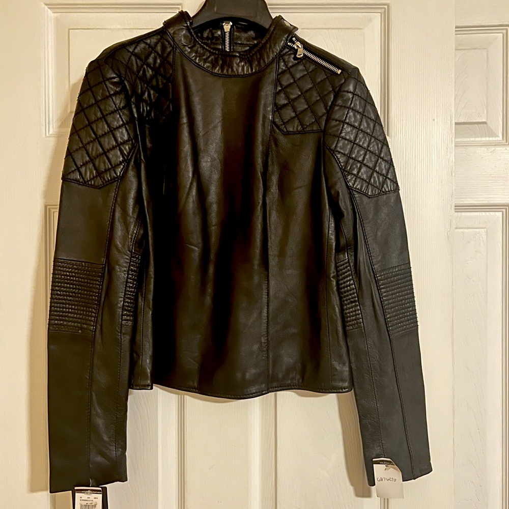 Leather moto jacket